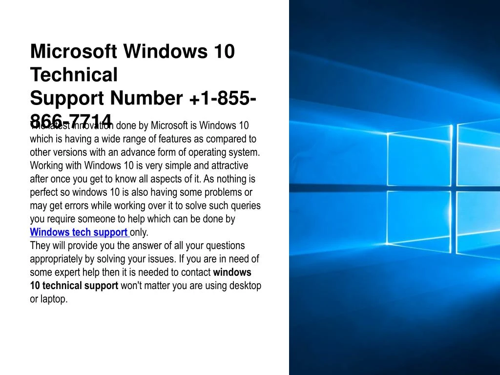 microsoft windows 10 technical support number