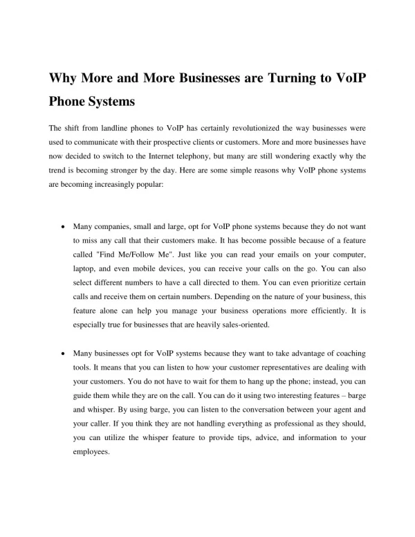 Why More and More Businesses are Turning to VoIP Phone Systems