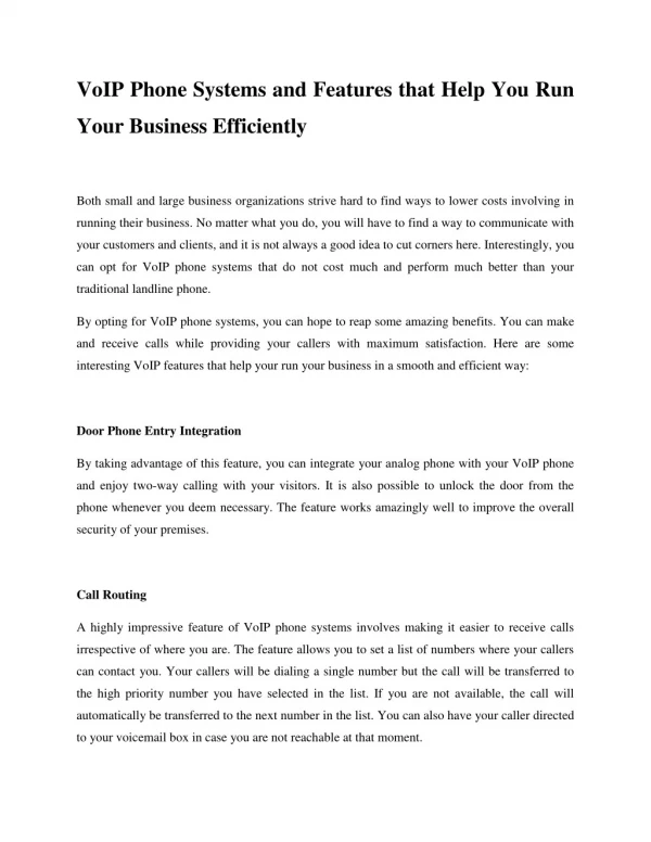 VoIP Phone Systems And Features That Help You Run Your Business Efficiently