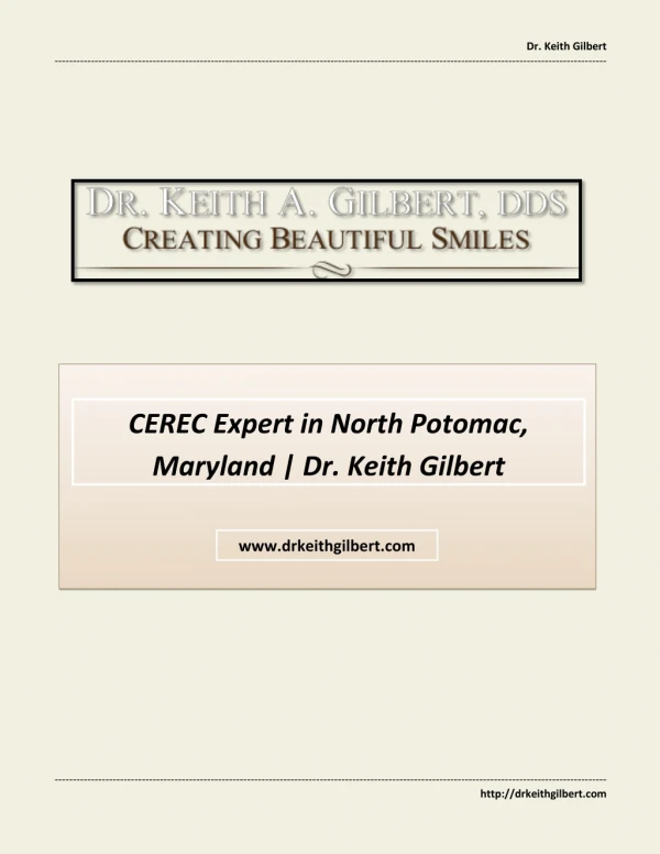 CEREC Expert in North Potomac, Maryland