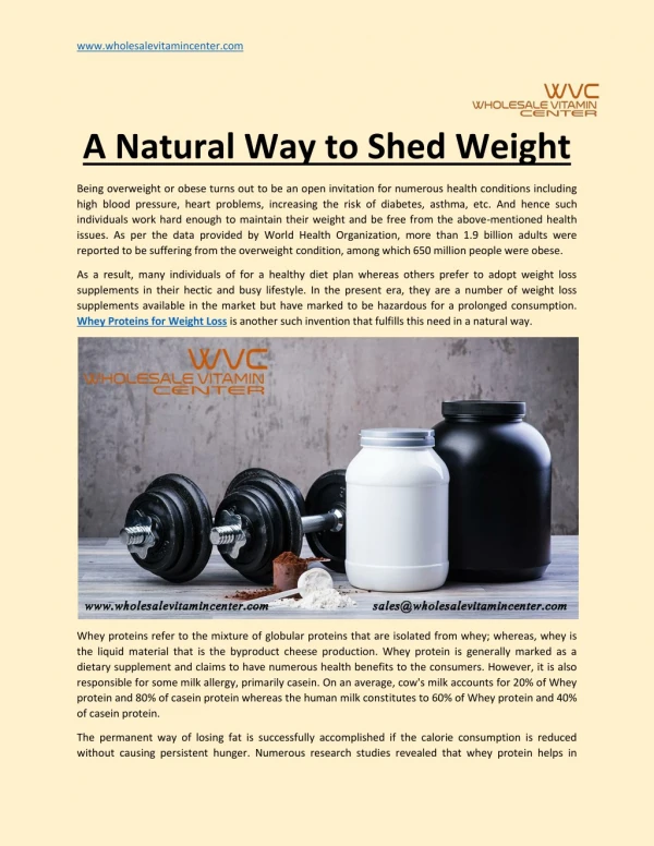 A Natural Way to Shed Weight