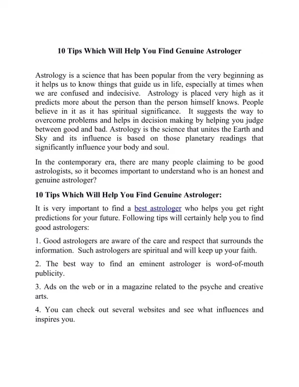 10 Tips Which Will Help You Find Genuine Astrologer