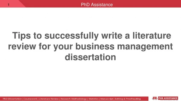 tips to write a literature review for your business management dissertation