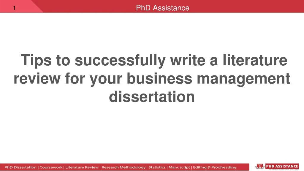 tips to successfully write a literature review for your business management dissertation