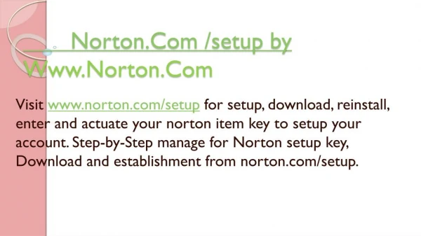 Norton.com/setup by www.Norton.com/setup