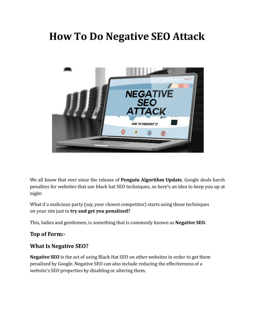 how to do negative seo attack