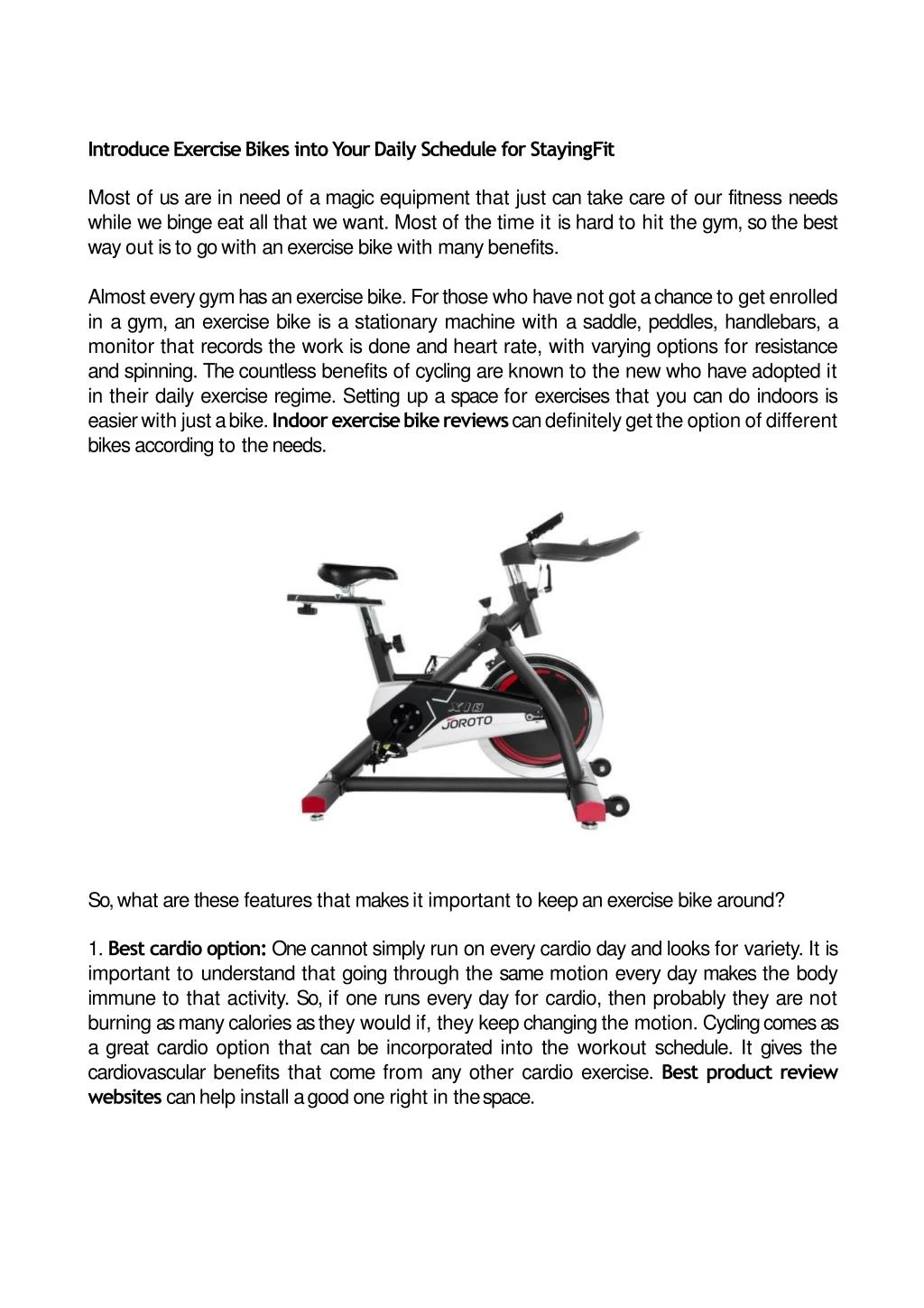 introduce exercise bikes into your daily schedule