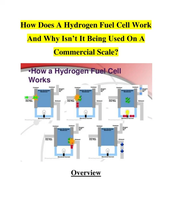 How Does A Hydrogen Fuel Cell Work And Why Isn’t It Being Used On A Commercial Scale?