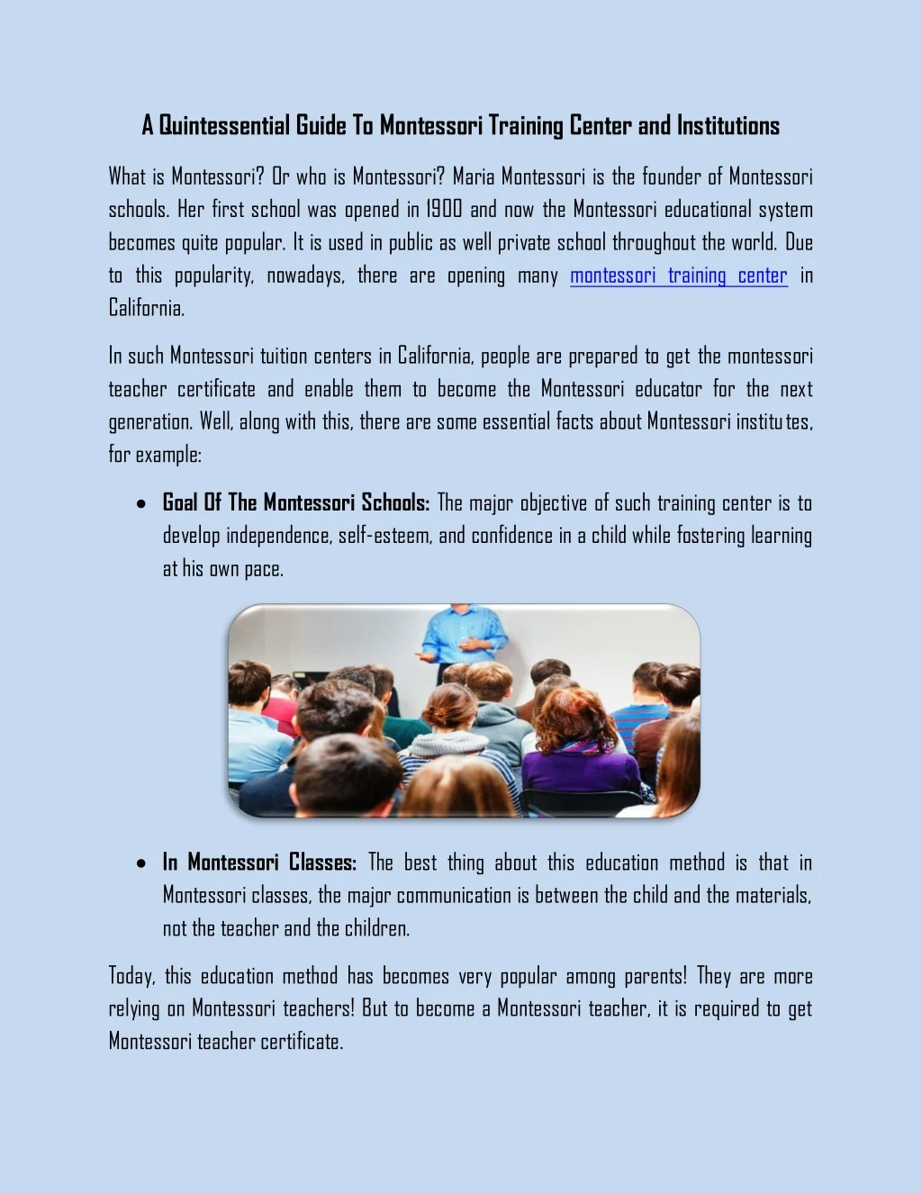 a quintessential guide to montessori training