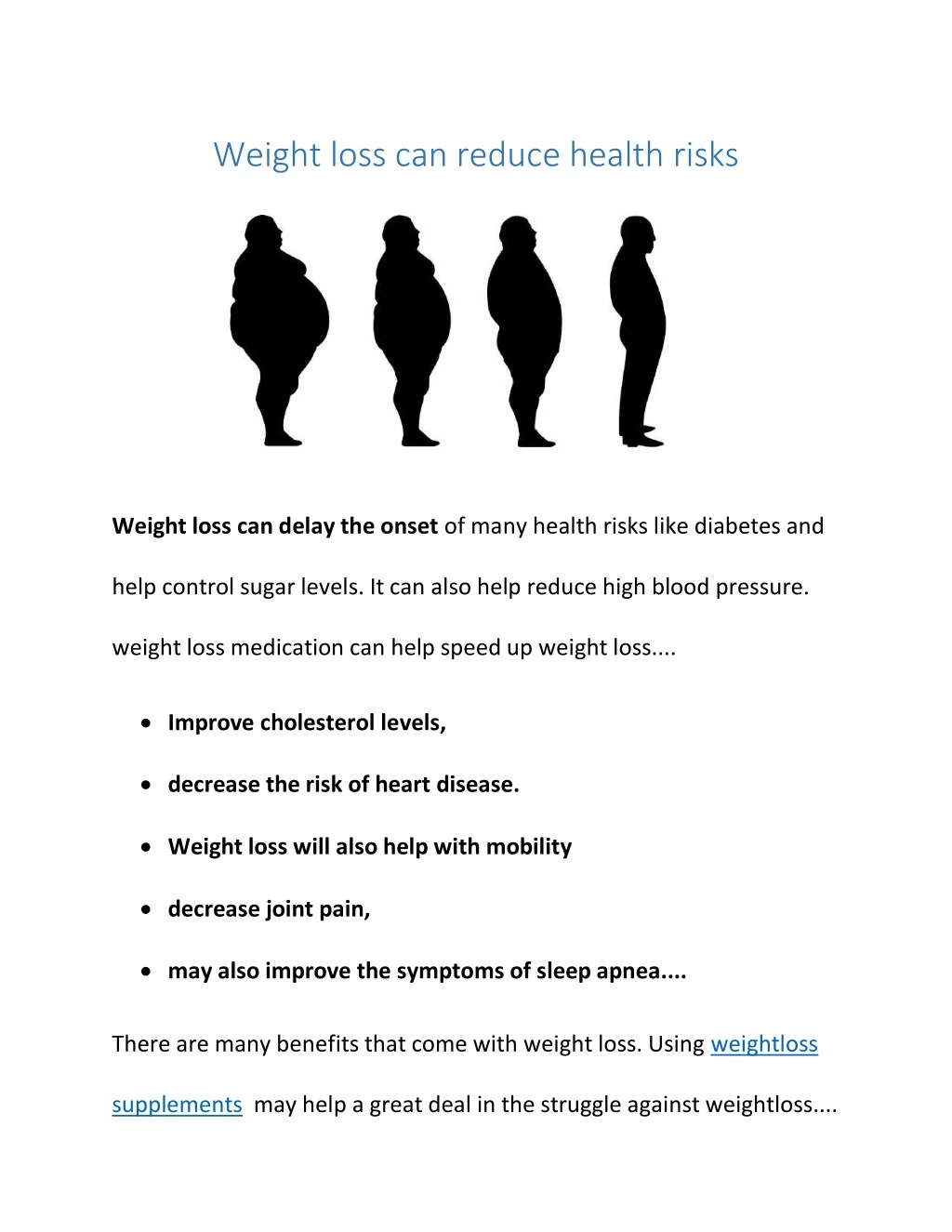 weight loss can reduce health risks