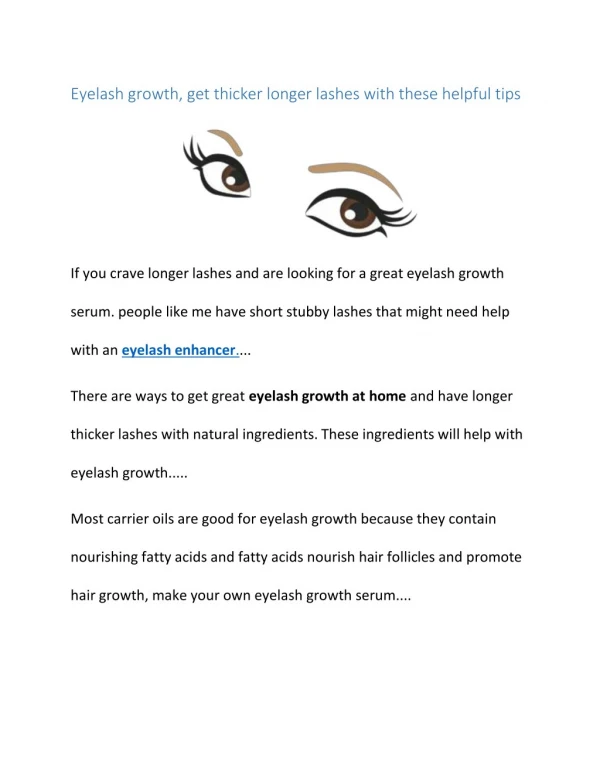 Eyelash growth, get thicker longer lashes with these helpful tips