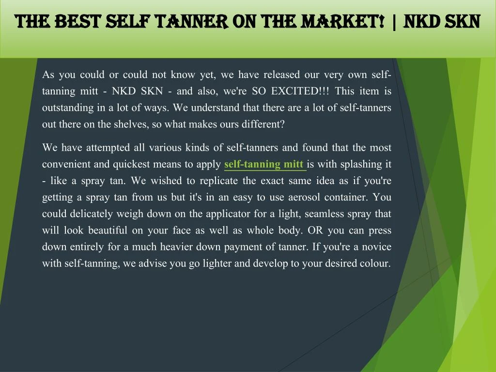 the best self tanner on the market nkd skn