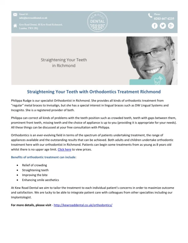 Straightening Your Teeth with Orthodontics Treatment