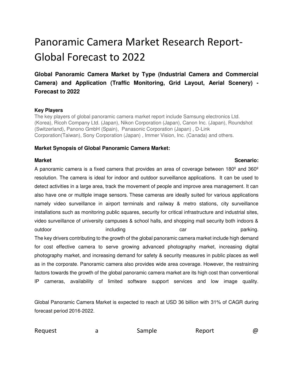 panoramic camera market research report global