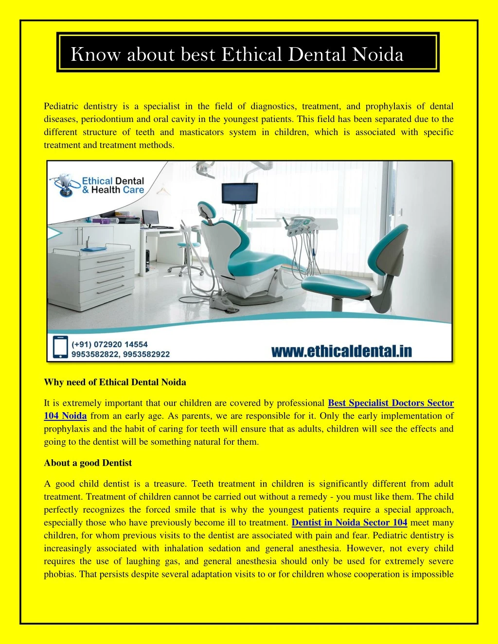 know about best ethical dental noida