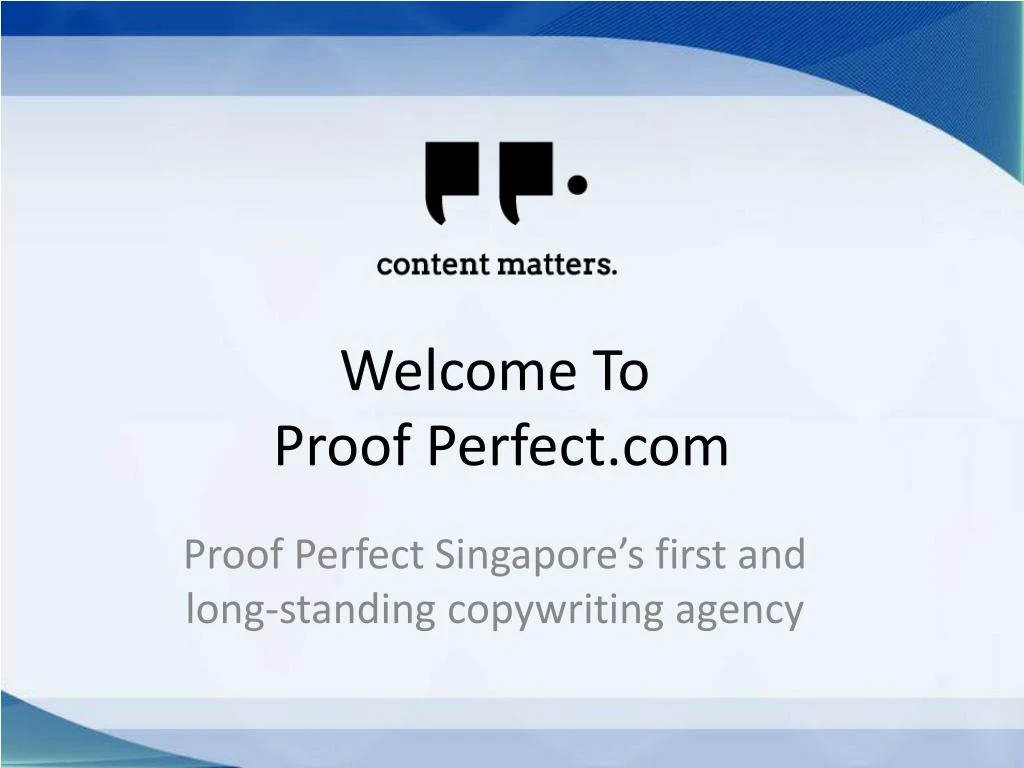welcome to proof perfect com