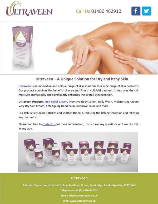 Ultraveen – A Unique Solution for Dry and Itchy Skin