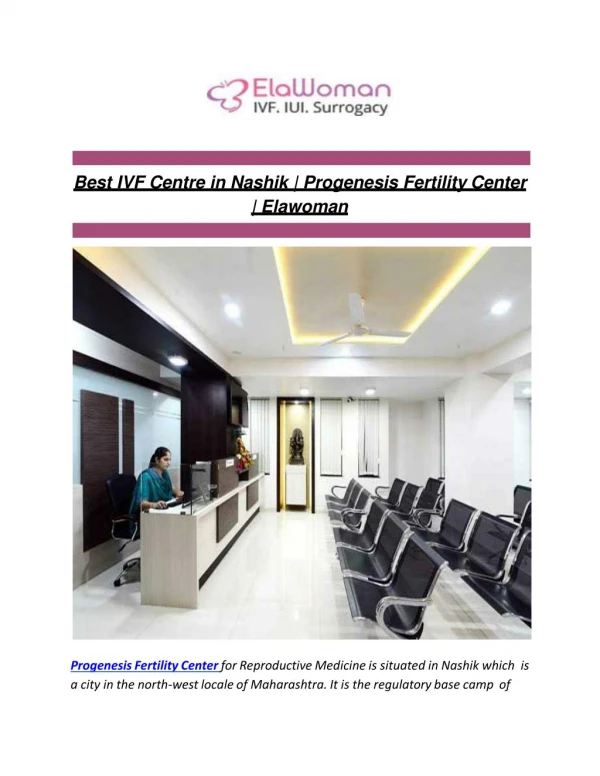 Best IVF Centre in Nashik | Progenesis Fertility Center | Elawoman