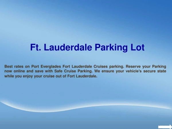 Parking At port Everglades Florida