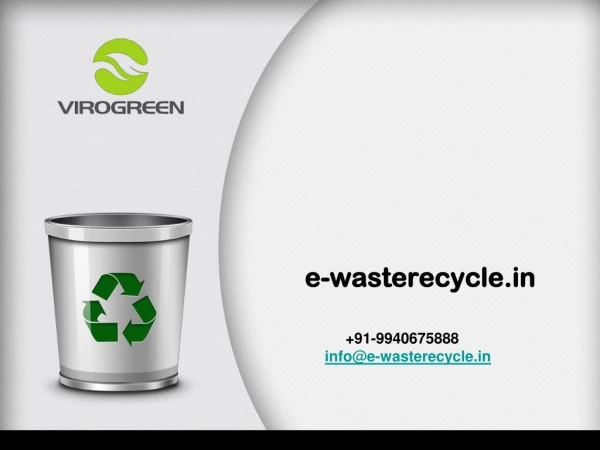 E waste recycling companies in Banglore, India