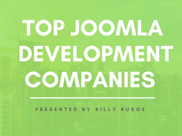 Top 10 Joomla Development Companies in the World