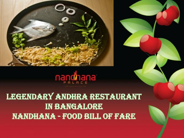 Famous Andhra Restaurant in Bangalore