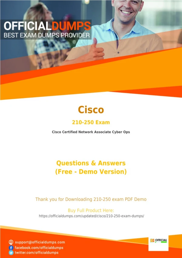 210-250 PDF - Test Your Knowledge With Actual Cisco 210-250 Exam Questions - OfficialDumps