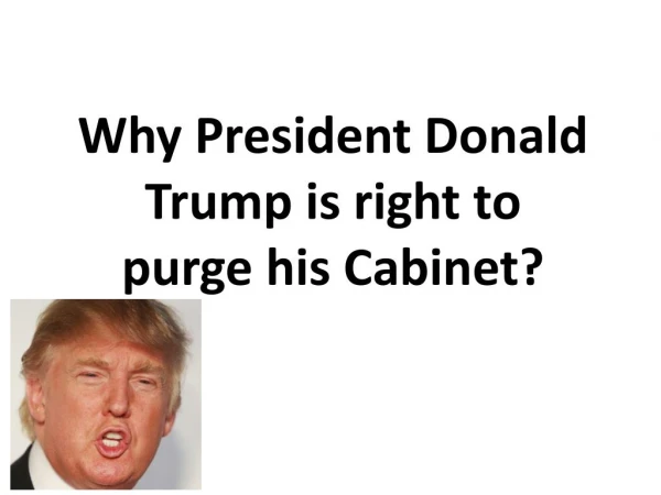 Why President Donald Trump is right to purge his Cabinet?