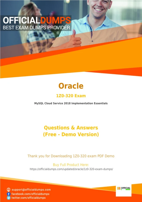 1Z0-320 Exam Dumps - Try These Actual Oracle 1Z0-320 Exam Questions 2018 | PDF