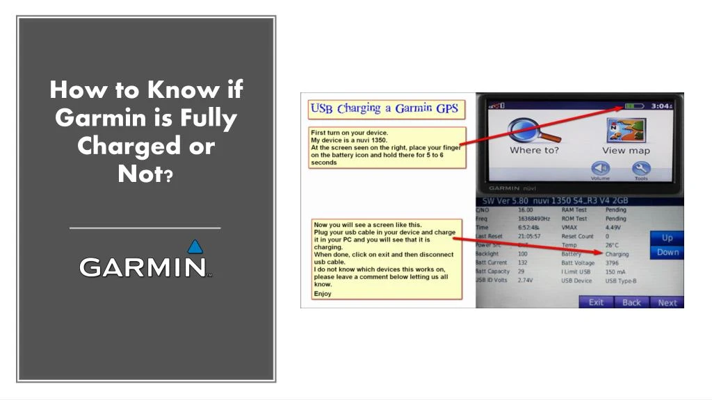 how to know if garmin is fully charged or not