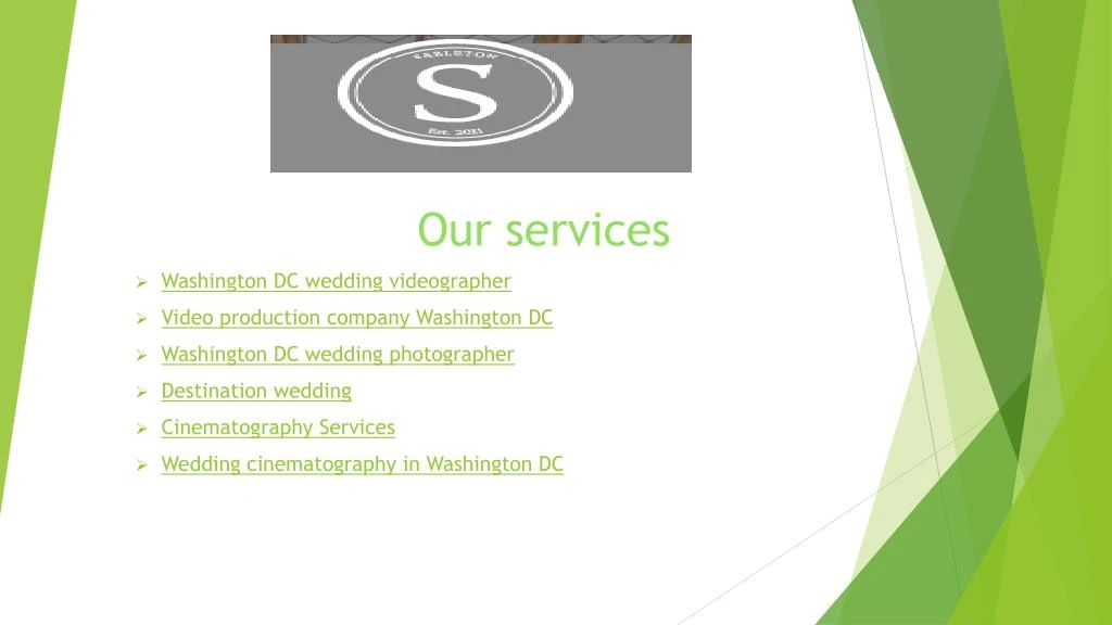 our services washington dc wedding videographer