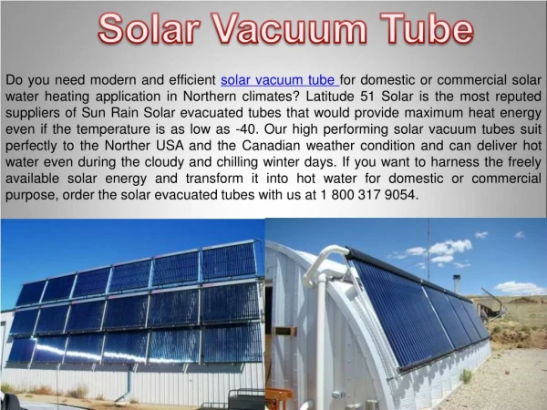 Quality Solar Vacuum Tube