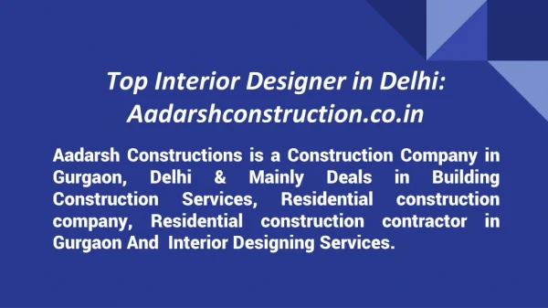 Top interior designer in delhi