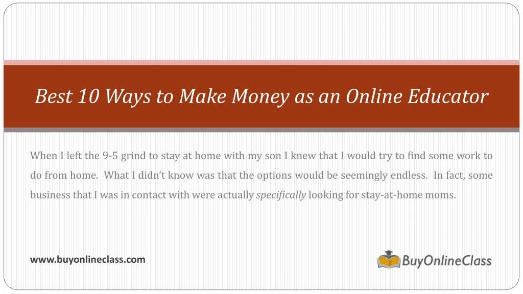best 10 ways to make money as an online educator