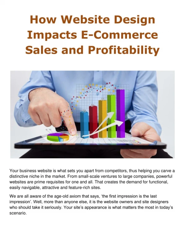 How Website Design Impacts E-Commerce Sales And Profitability