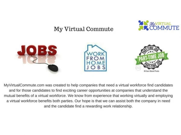 My Virtual Commute - Virtual Job - Virtual Assistant