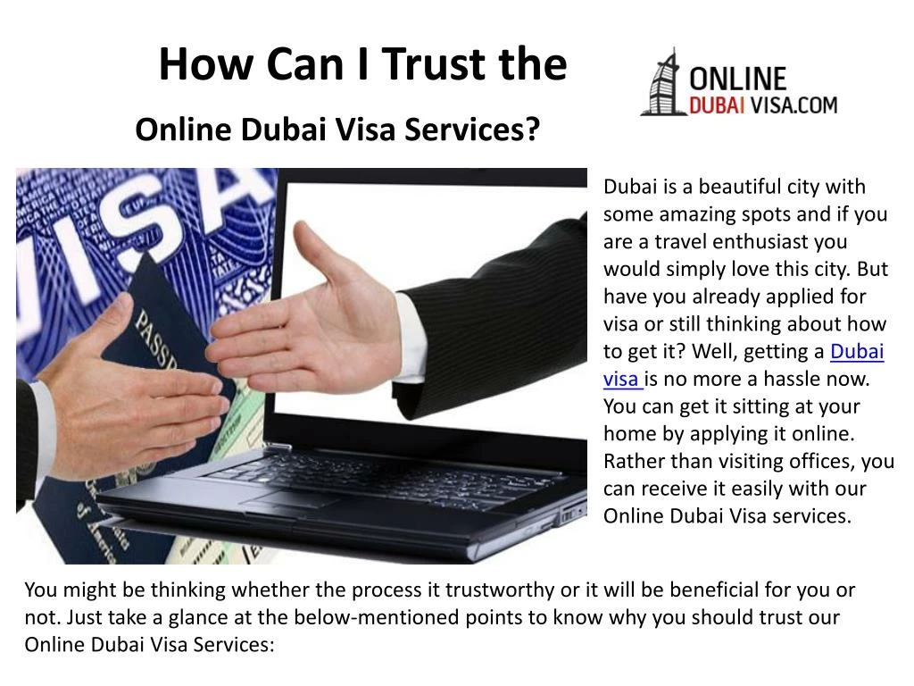 how can i trust the online dubai visa services