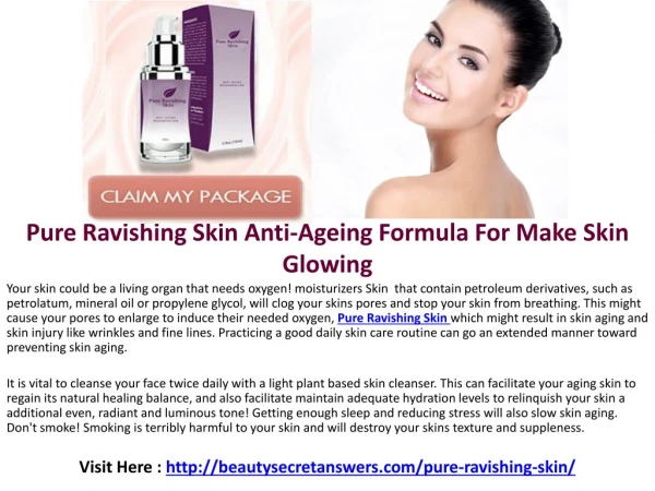 Pure Ravishing Skin : Try 100% Natural Anti Wrinkle Cream