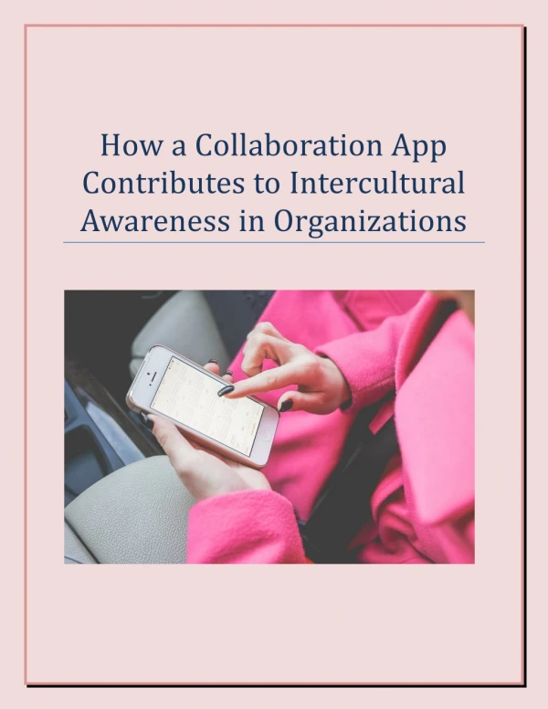 How a Collaboration App Contributes to Intercultural Awareness in Organizations