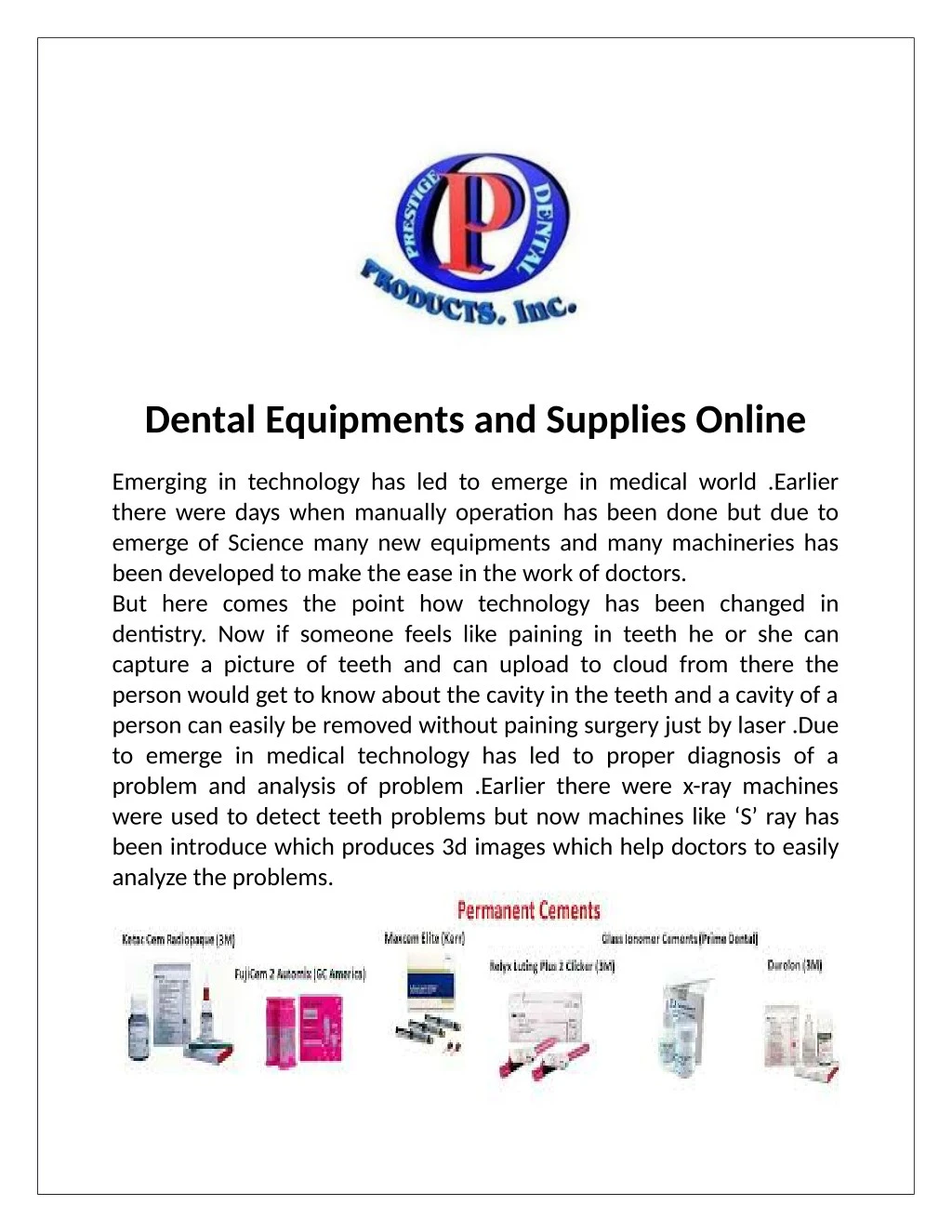 dental equipments and supplies online