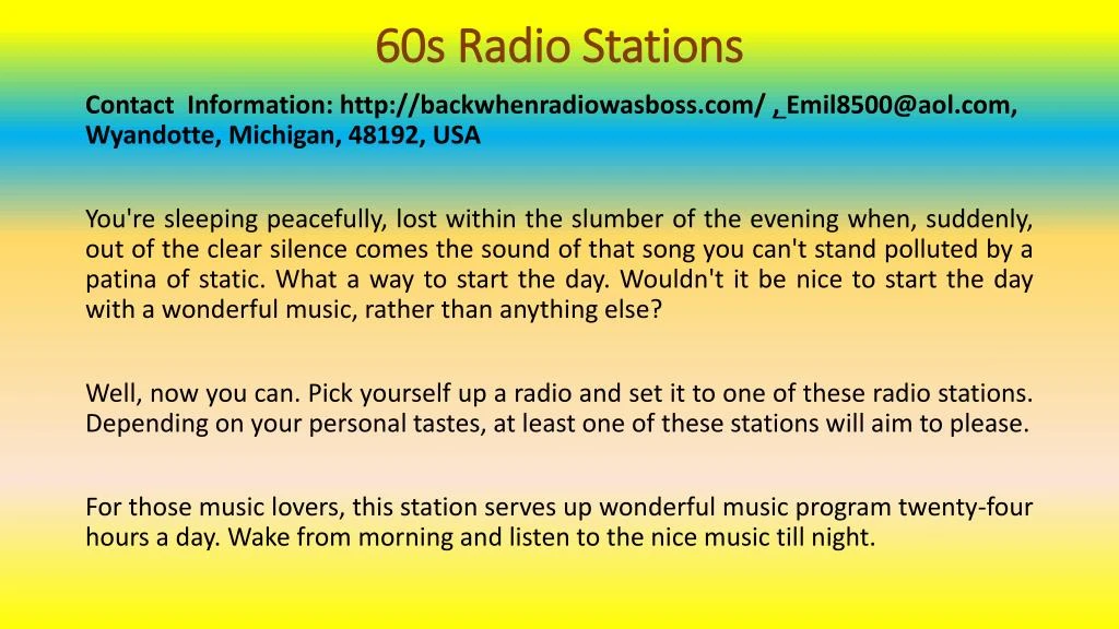 60s radio stations