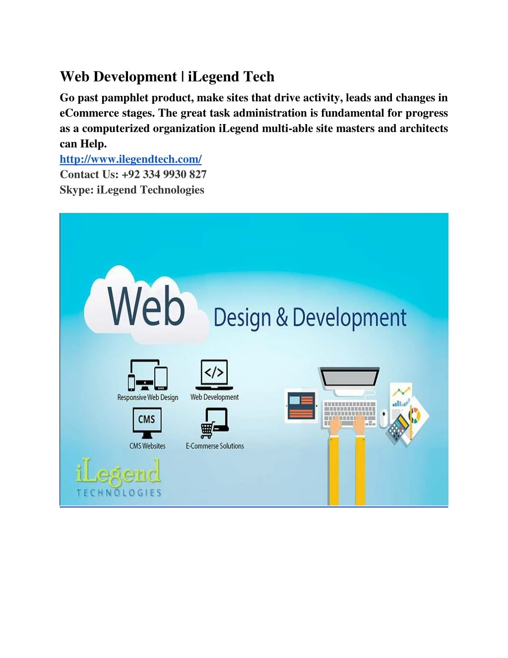 web development ilegend tech go past pamphlet