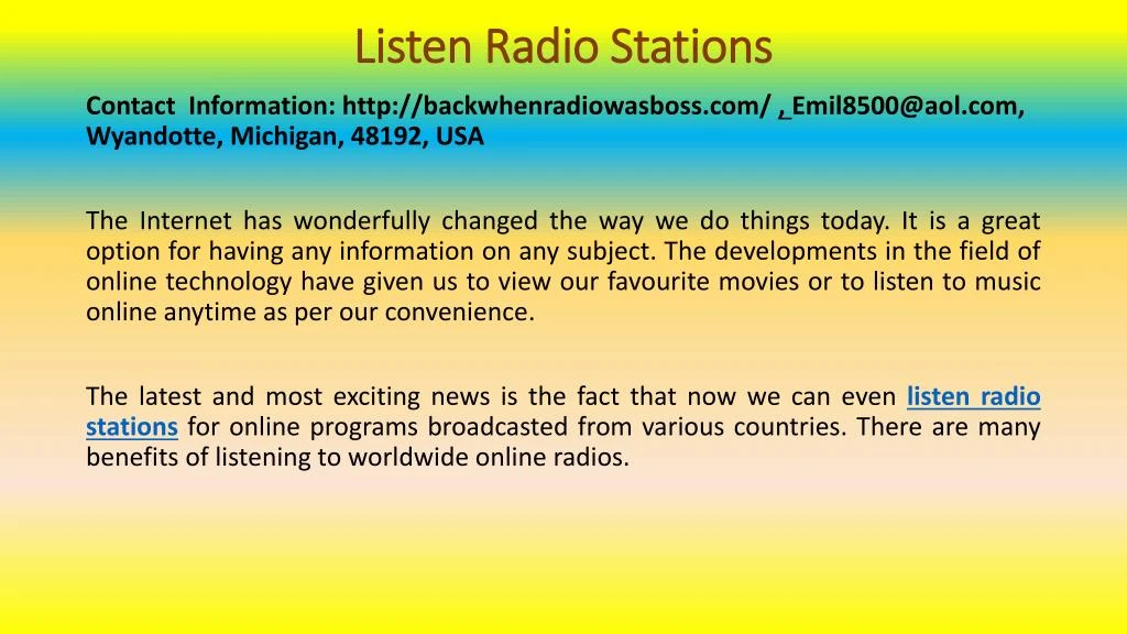 listen radio stations