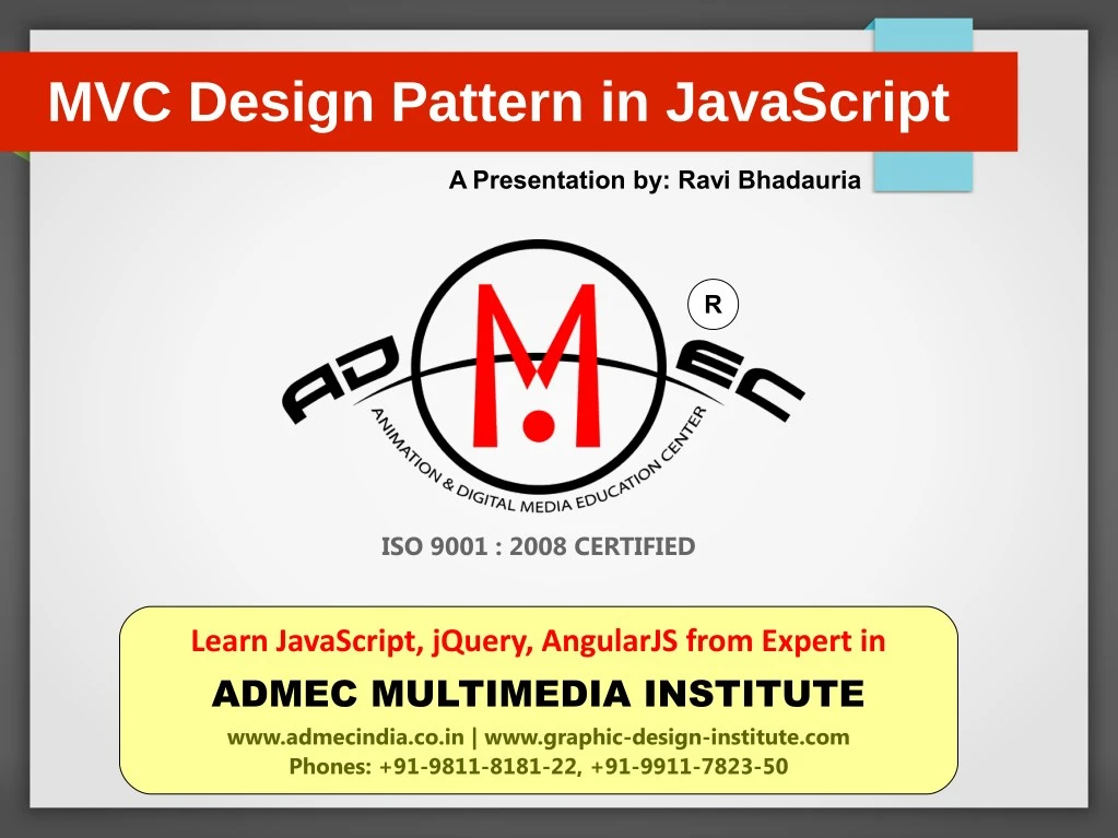 mvc design pattern in javascript