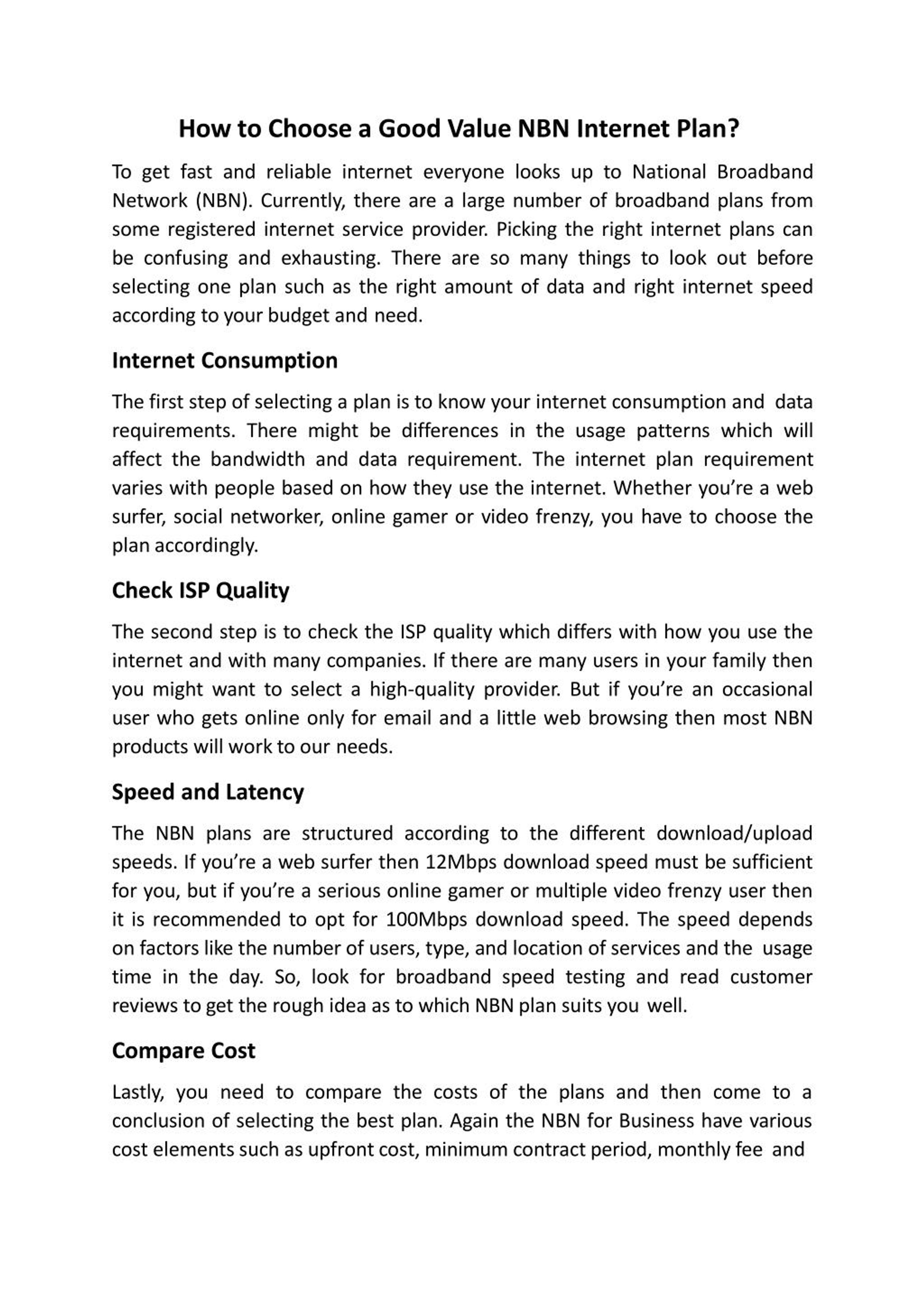PPT - How to Choose a Good Value NBN Internet Plan? PowerPoint ...