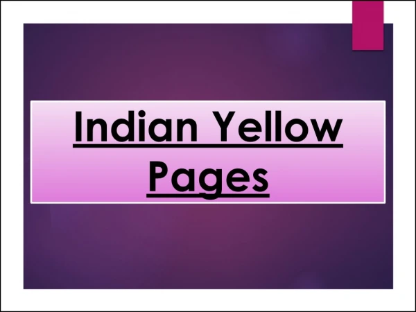 Indian Yellow Pages