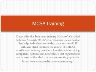 mcsa training - slide 1