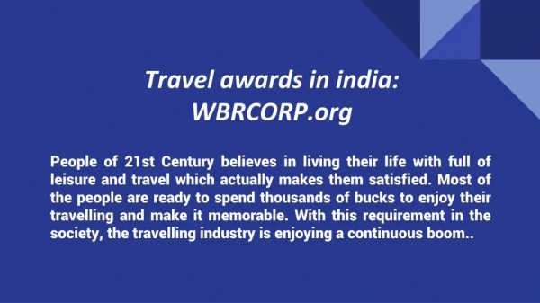 Travel awards india