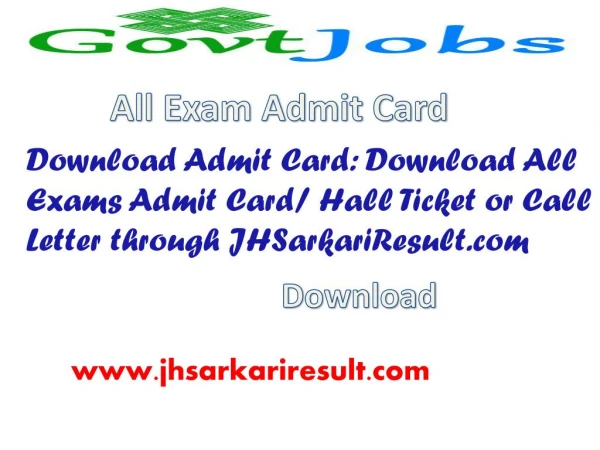 All Government Exam Admit Card