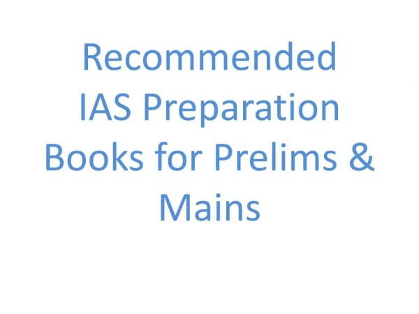 Best Books to Prepare for IAS exam